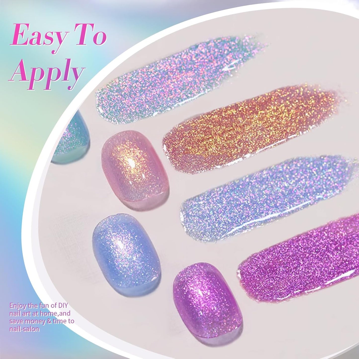 Born Pretty Pearl Gel Nail Polish, Shell Glimmer Shimmer Mermaid Glitter Chameleon Gel Polish Transparent Pearlescent Gel Polish Nail Art Manicure Varnish 6 Colors 7ml Collection Gifts