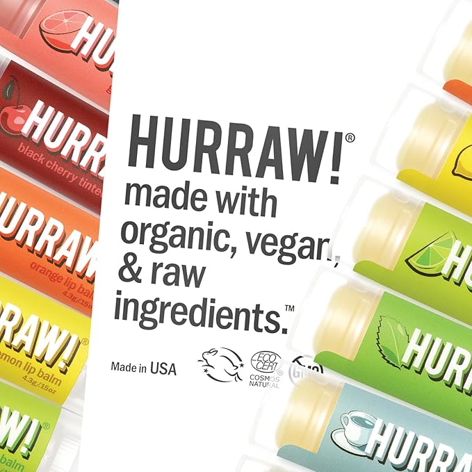 Hurraw! Moon Night Treatment, Unscented, Sun (Zinc Oxide SPF15) Lip Balms, 3 Pack Bundle: Organic, Certified Vegan, Cruelty & Gluten Free. Non-GMO, All Natural. Bee, Shea, Soy & Palm Free. Made in USA