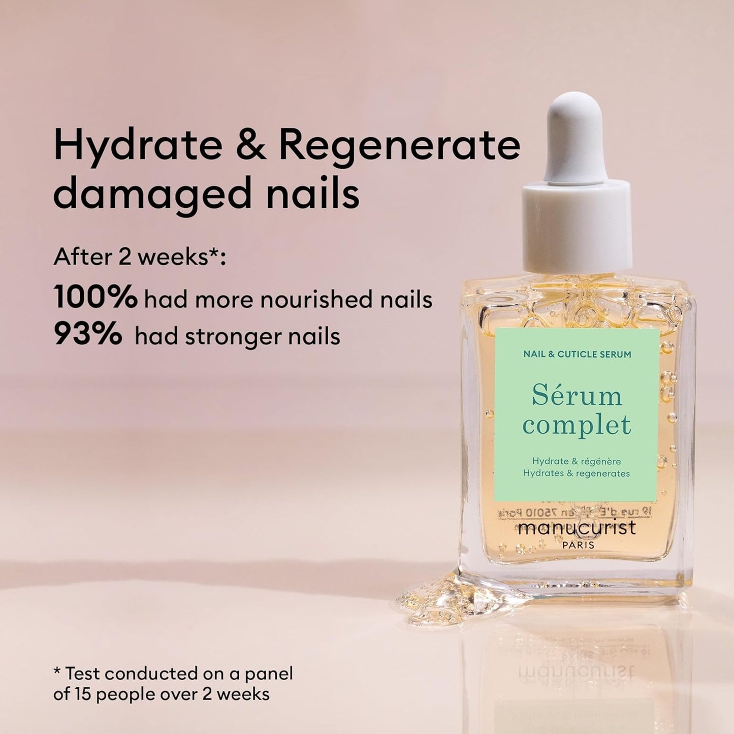 Manucurist Healthy Glow Duo - Active Glow Raspberry (Pink) Repairing Nail Polish Care & Complete Nail & Cuticle Serum - 2 in 1 Nail Strengthener Polish - Plant-Based Formula - Beauty Gift for Women