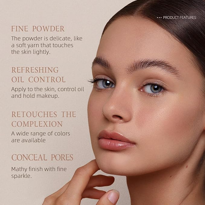 Pink Loose Setting Powder For Women, High-Definition Traceless Face Setting Powder, Oil Control Waterproof Setting Makeup, Lasting Coverage, Lightweight Fine Texture, Soft Focus Finish, 02