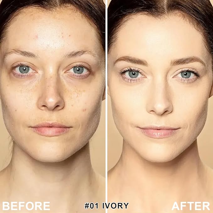 Mushroom Head Air Cushion CC Cream Foundation - Moisturizing Concealer for Even Skin Tone - Makeup Base Primer (#01 Ivory White)