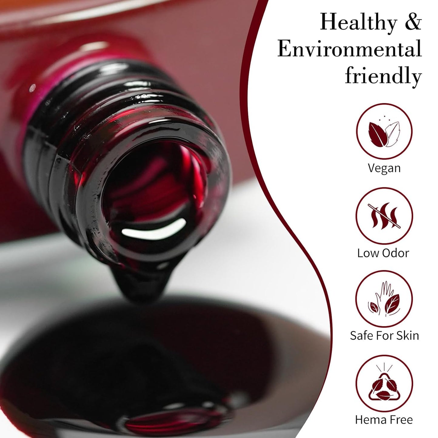 CANNI Jelly Red Gel Polish – 0.3oz Translucent Deep Dark Red Sheer Wine Color, High Gloss UV/LED Soak-Off Gel Nail Polish for DIY Manicure, Salon Quality For Girls & Women