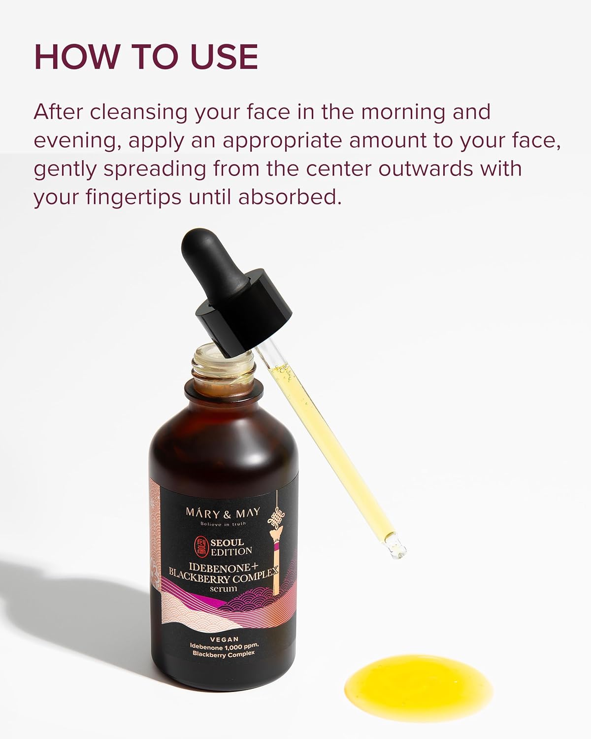 Mary&May SEOUL EDITION Idebenone Blackberry Complex Serum - Korean Anti Aging Face Serum for Skin Elasticity, Nourishing and Radiance - Fragrance-Free, Vegan, and Cruelty-Free, 2.7 fl.oz.