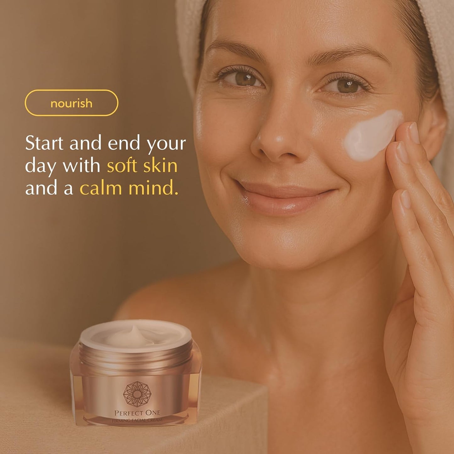 PERFECT ONE Firming Facial Cream - Helps The Skin Appear Firmer & Brighter - All-in-One Ultra Hydrating Serum, Moisturizer, & Eye Cream - With Niacinamide, Collagen, Squalane & Hyaluronic Acid, 50g