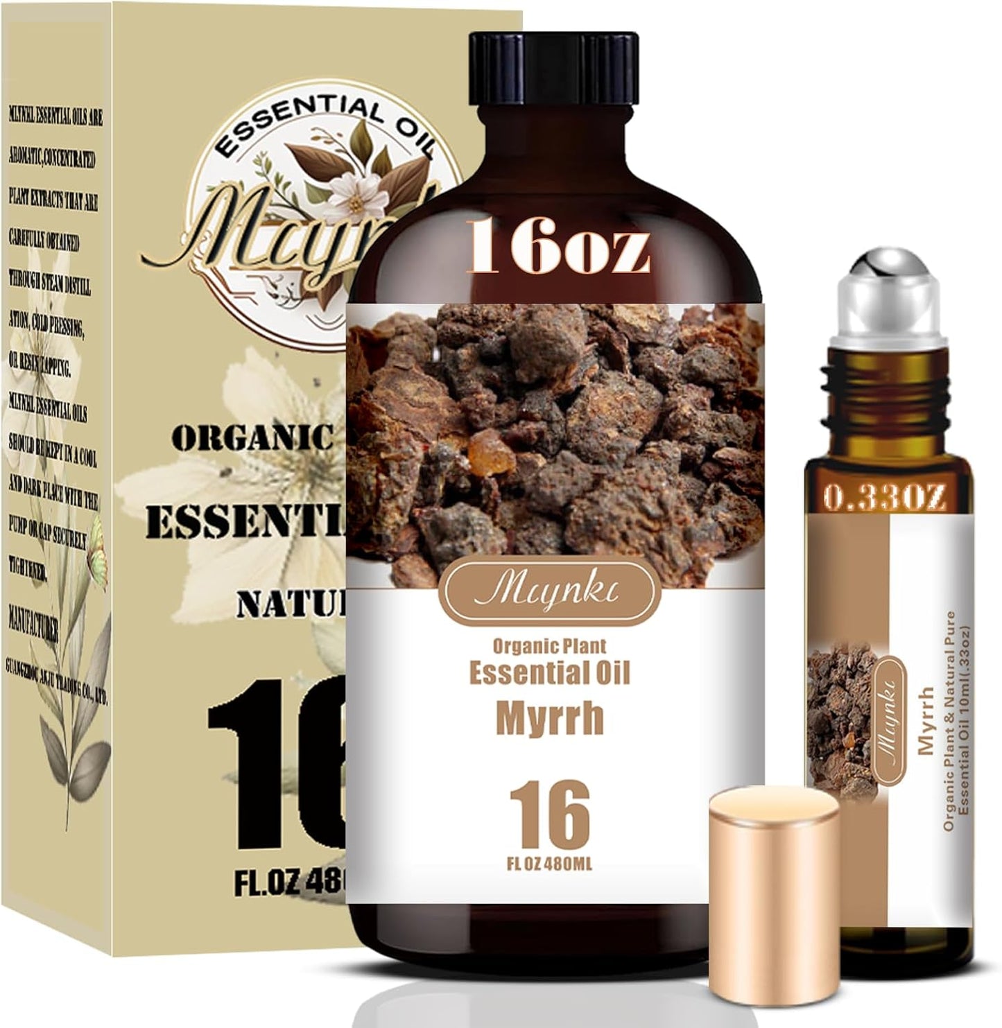 Myrrh Fragrance Oil-Myrrh Essential Oil 16.33oz (490ml)-100% Pure Natural Scent for Diffusers, Candles, Soap Making & Aromatherapy-Relaxing Home & Gift Essential Oil for Bath, Massage