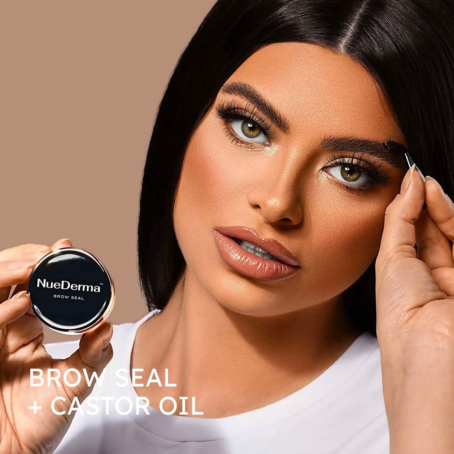 Brow Seal with Castor Oil - Clear Eyebrow Gel, Waterproof Eyebrow Makeup, Styling Wax for Feathered & Fluffy Brows - 1 OZ