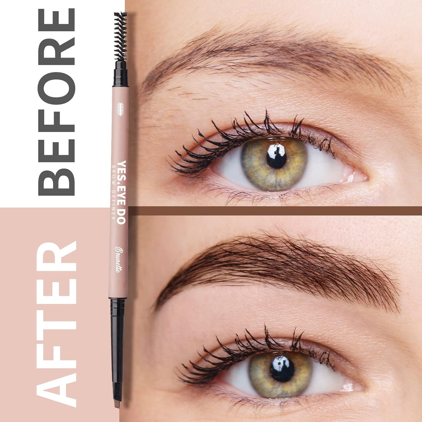 Auburn Eyebrow Pencil with Brush, Retractable Eye Brow Pen Auburn for Red Hair, Ultra Precise Microfilling Brow Pencil Waterproof, Create Fluffy & Natural Bushy Brows, YES.EYE DO