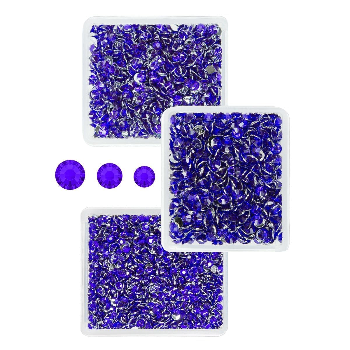 Purple Violet Crystal Resin Rhinestones for Crafting 3mm 4mm 5mm Flatback Stones Non-Hotfix Diamonds Crystals Gems Charms for Nails Face Eyes Makeup Body Tumblers Bottles Crafts Clothes Shoes