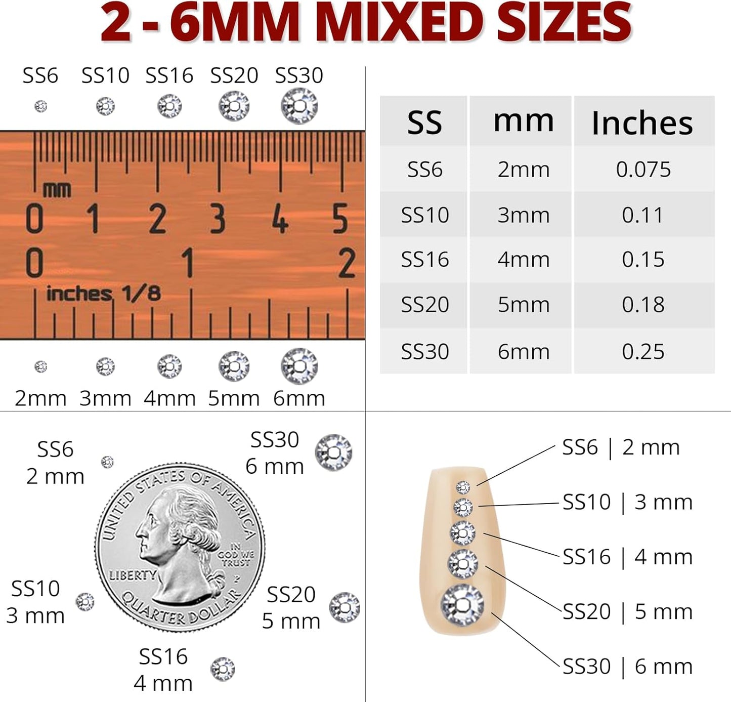 30000Pcs Resin Rhinestones Set for Crafting Bedazzling, Maroon Dark Red Burgundy Flatback Gems Jewels for Crafts Clothes Shoes Fabric Outfit Nails Makeup, Flat Back Crystal 2-6mm with b 7000 Glue