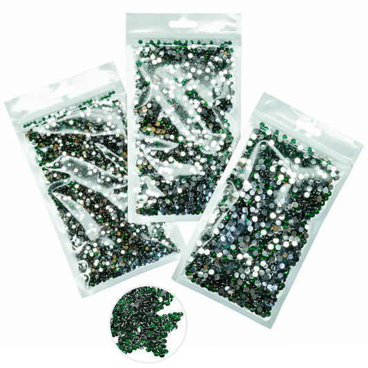 16000PCS Emerald Green Crystal Resin Rhinestones for Crafting Dark Green Flatback Stones 3mm 4mm 5mm Non-Hotfix Diamonds Crystals Gems Charms for Nails Face Eyes Makeup Tumblers Bottles Crafts Clothes