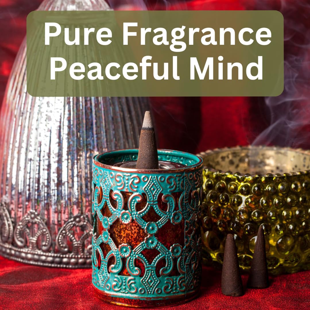 Yajna Nag Champa 100%-Natural-Incense-Cones Handmade-Hand-Dipped Organic-Chemicals-Free for-Purification-Relaxation-Positivity-Yoga-Meditation The-Best-scents (20 Count)