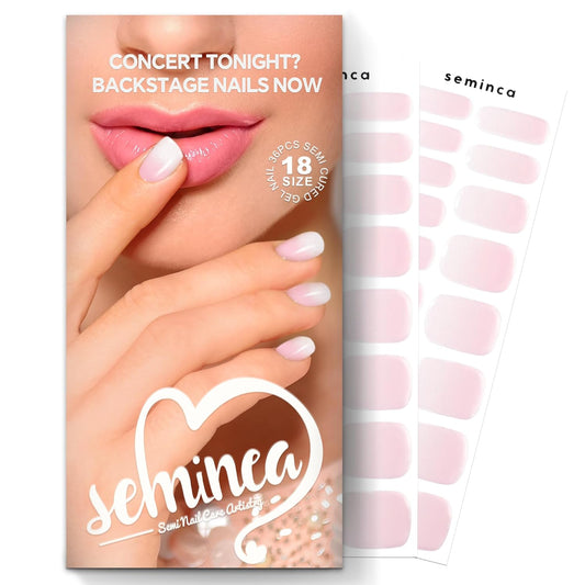 Semi Cured Gel Nail Strips-Valentine's Day Press on Nails Pink Glitter Coffin Fake Nails,Semi Cured Gel Nail Stickers, Romantic Manicure Kit,Works with Any UV/LED Lamps(Sugar Pink)