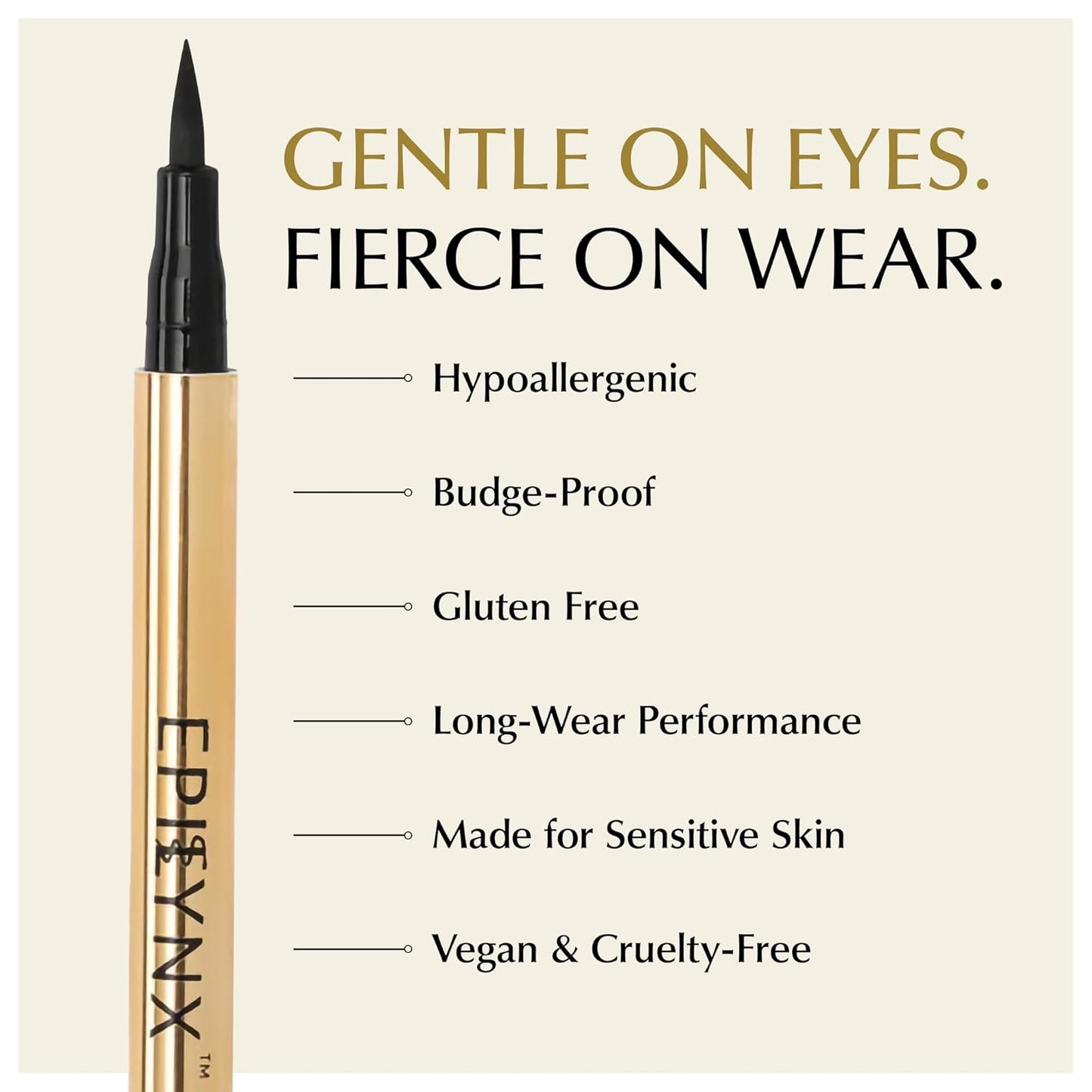 Waterproof Eyeliner - Smudge-Proof Liquid Eyeliner Pen with Precision Tip for Smooth, Long-Lasting Application - Vegan, Hypoallergenic & Gluten-Free Eye Liner - 2mL Shimmer Gold Brown
