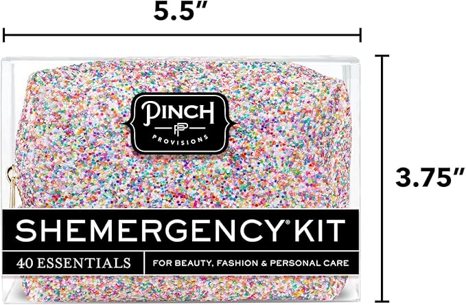 Pinch Provisions Shemergency Kit for Her, 40 Emergency Essential Items, Compact, Multi-Functional Pouch, Gift for Women, Birthday, Bachelorette Parties, and More!