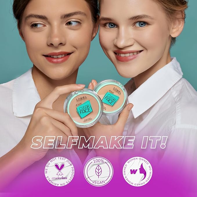 Lamel OhMy Clear Face Powder - Light Natural Coverage & Suet Control - Cruelty Free - Light Natural N.401