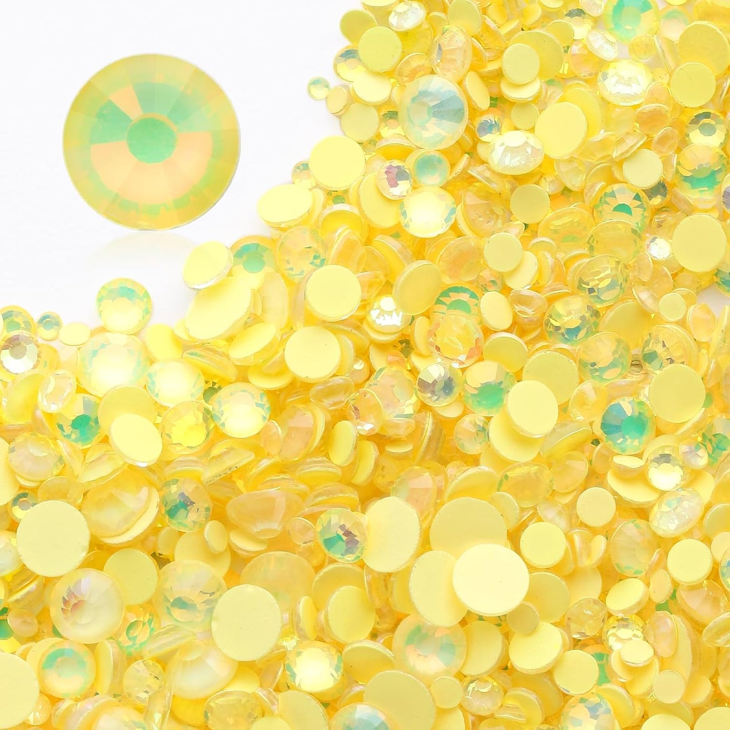 F Yellow Flatback Rhinestones, Glass Rhinestones for Nail Art and Craft, Glue Fix, Loose Crystal Gemstones(F Yellow, SS16, 1440pcs, 3.8-4.0mm)
