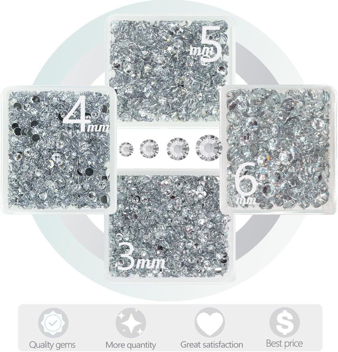 Silver Clear Resin Rhinestones w B7000 Jewelry Glue for Bedazzling Crafting 3mm-6mm Crystal White Flatback Stones Diamonds Crystals Gems Charms for Nails Face Tumblers Bottles DIY Crafts Phones