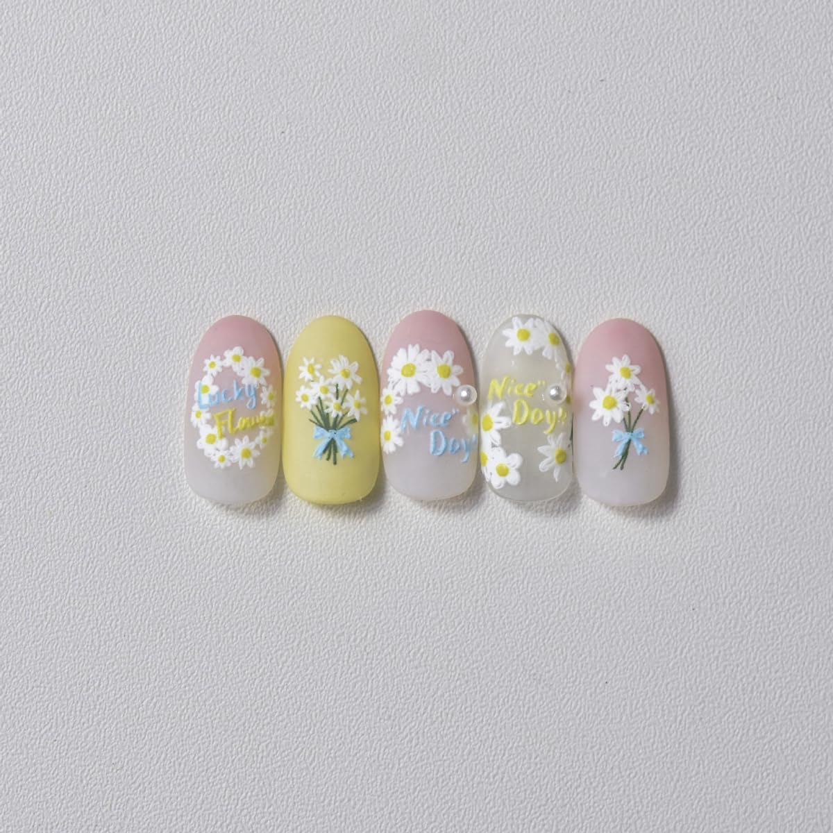 5D Embossed Flower Nail Stickers Spring Floral Nail Art Stickers Daisy Nail Decals Cute Stickers for Nails Designs Self Adhesive Nail Art Supplies & Decorations for Women Girls 1 Sheet