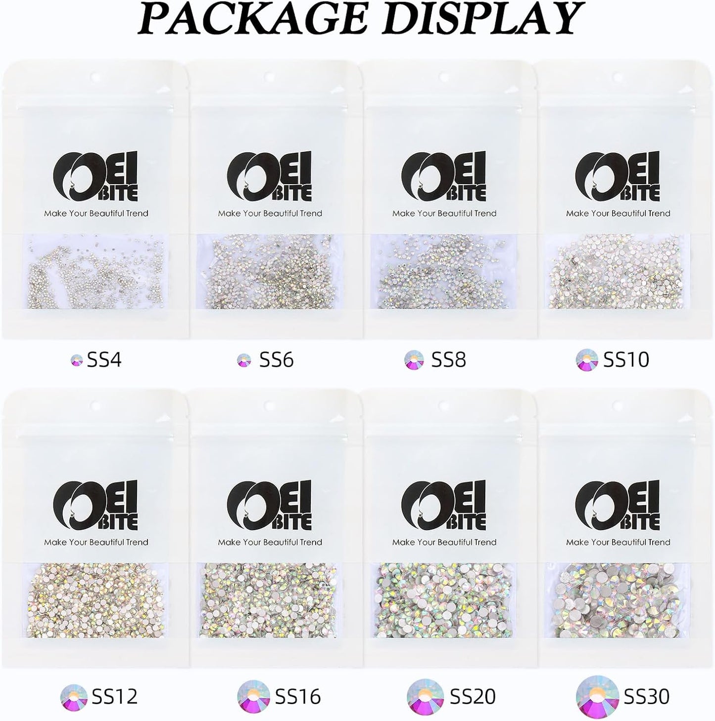 Crystal AB Flatback Rhinestones, Glass Rhinestones for Nail Art and Craft, Glue Fix, Loose Crystal Gemstones(Crystal AB, SS34, 288pcs, 7.1-7.3mm)