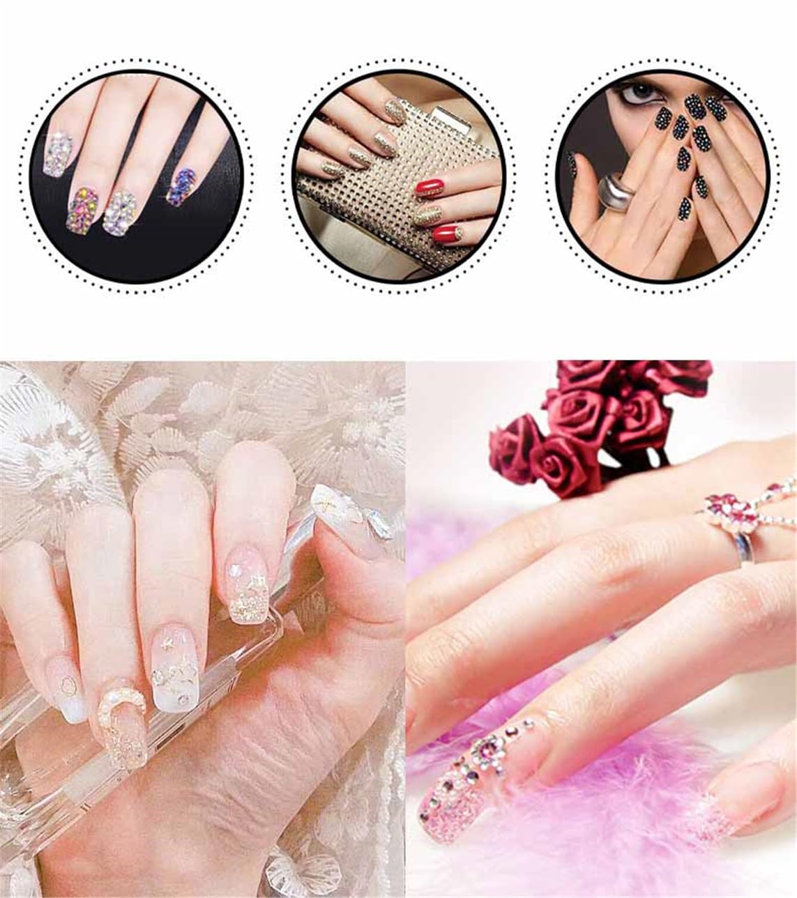 4500 Pcs SS6 2mm AB Flatback Rhinestones for Nails Art Crafts Glitter Round Shine Gems Crystals DIY Clothes Shoes （Light RoseRed AB）