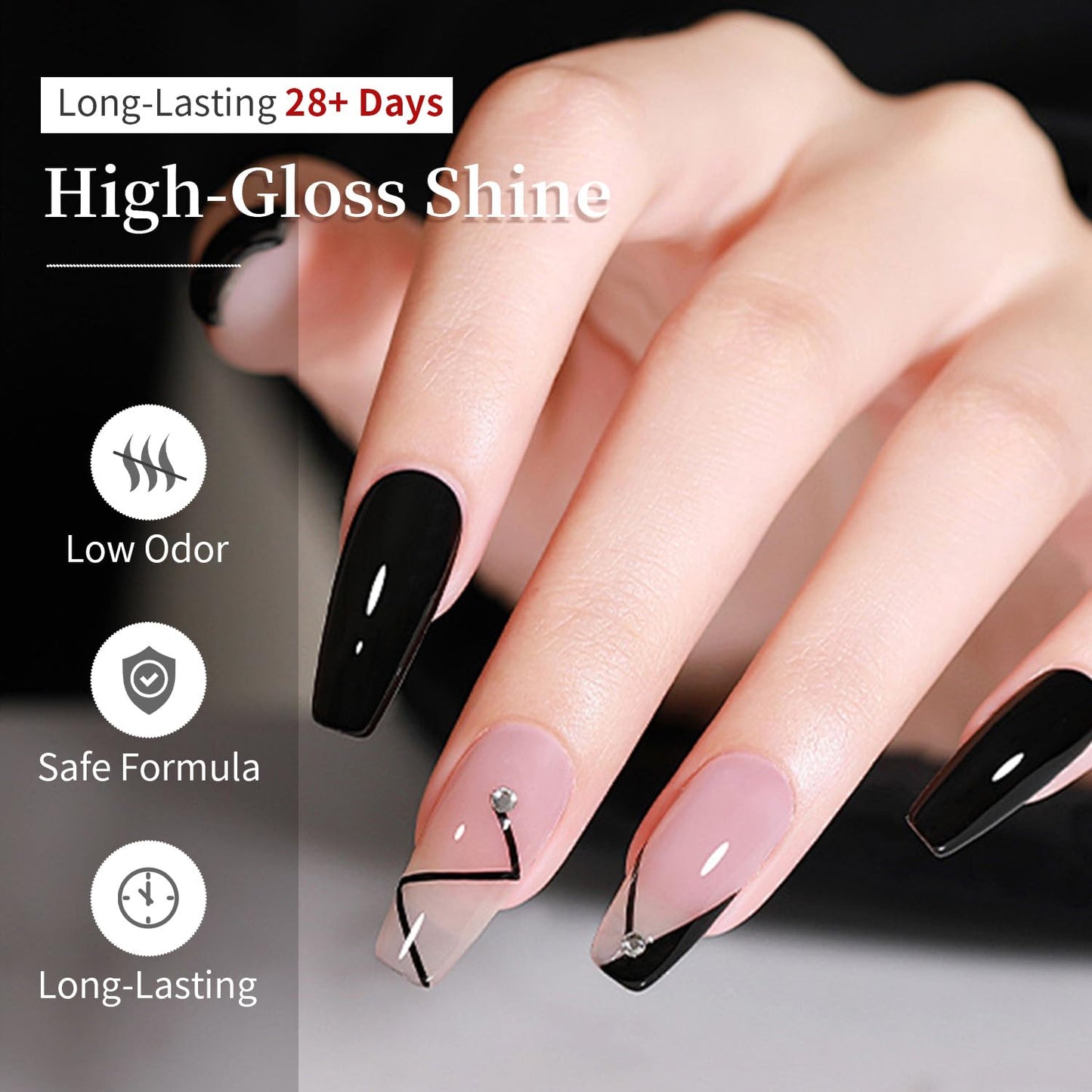 JODSONE 15ml Black Gel Nail Polish Gel Polish Black Soak Off Led Gel Polish Nail Art Manicure Salon Diy At Home