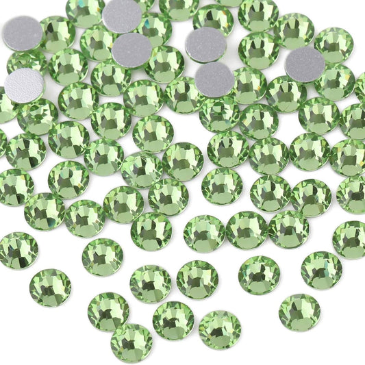 beadsland Flat Back Crystal Rhinestones Round Gems for Nail Art and Craft Glue Fix,Light Green (1.9-2.0mm) SS6/1440pcs