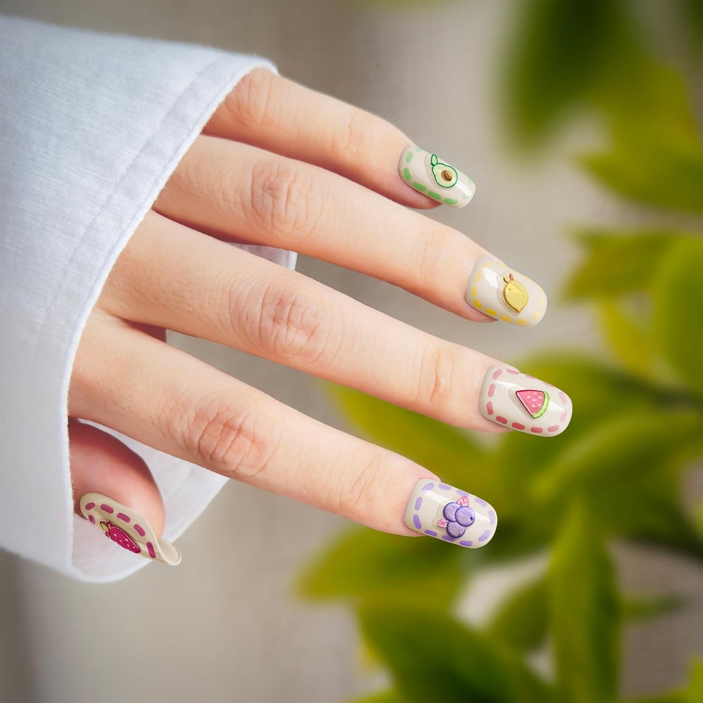 4 Sheets of 3D Nail Stickers - 289 Cute Nail Decals - Embossed Nail Stickers for Kids | Kawaii Theme - Butterfly, Flowers, Stars, Fruits, Bunny, Bears | Glow in The Dark