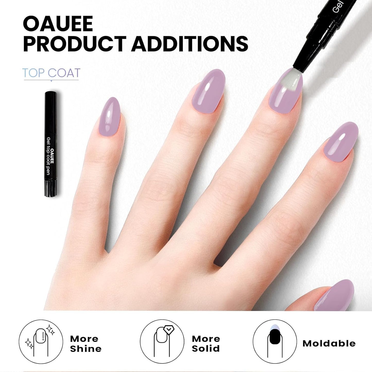 Semi Cured Gel Nail Strips | Built-In Gel Top Coat | UV Light Required | Salon Quality, Easy Application And Removal (Lilac Color)