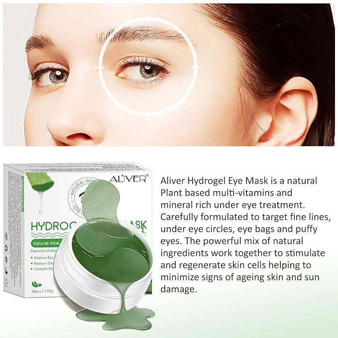Under Eye Patches -30 Pairs, Collagen Eye Mask for Dark Circles, Puffy Eyes, Wrinkles Treatment, Aloe Eye Bags with Hyaluronic Acid and Collagen, Moisturizing & Anti-Aging