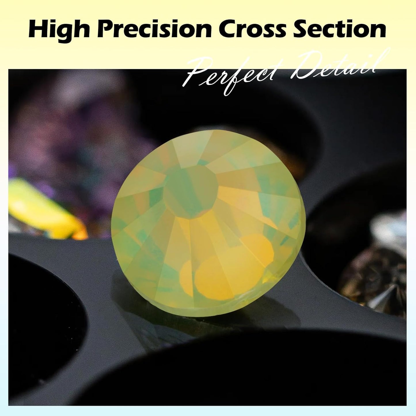 F Yellow Flatback Rhinestones, Glass Rhinestones for Nail Art and Craft, Glue Fix, Loose Crystal Gemstones(F Yellow, SS16, 1440pcs, 3.8-4.0mm)