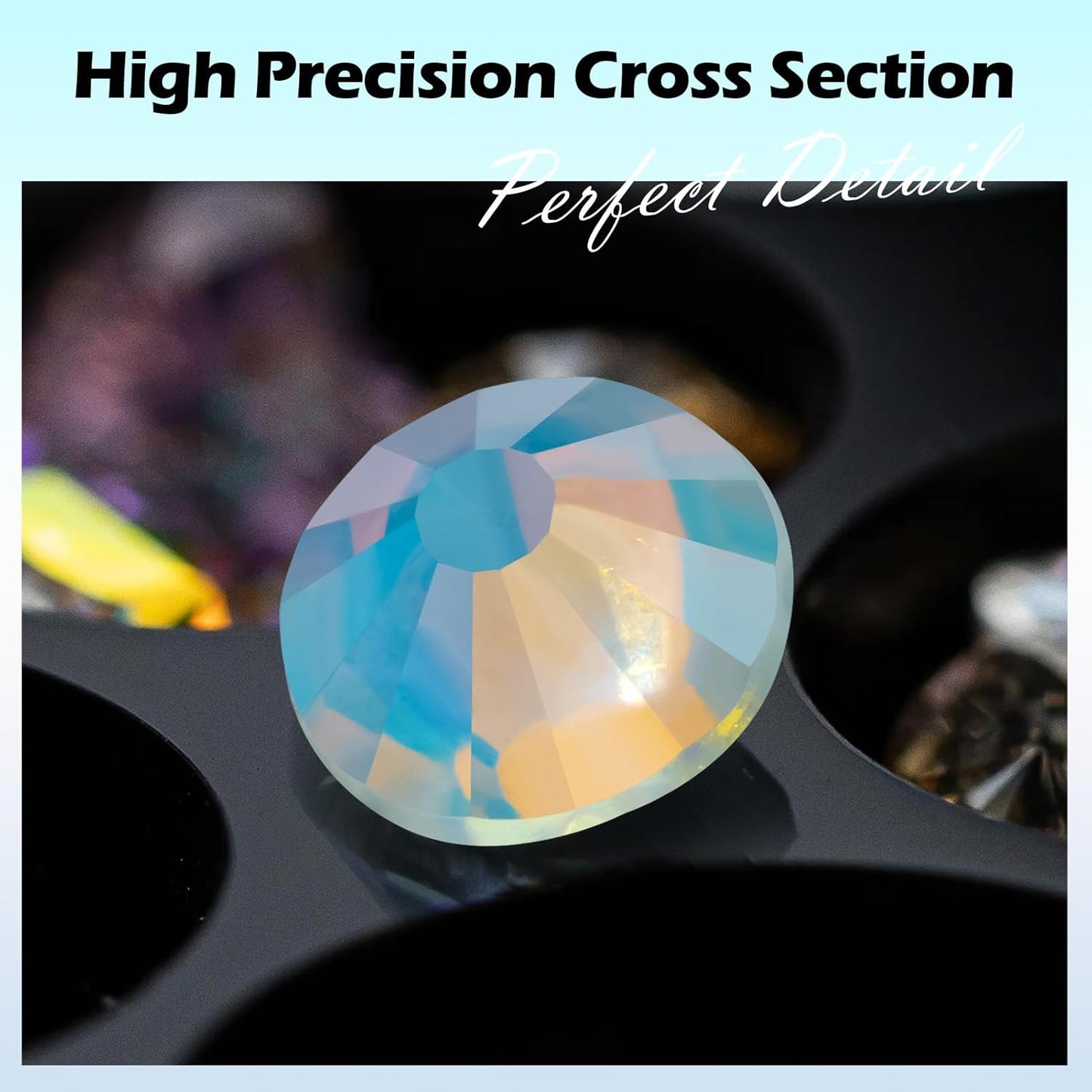 F White Flatback Rhinestones, Glass Rhinestones for Nail Art and Craft, Glue Fix, Loose Crystal Gemstones(F White, SS8, 1440pcs, 2.3-2.5mm)