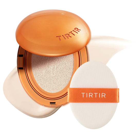 [*Mini Size*] TIRTIR Mask Fit Ai Filter Cushion Foundation | AI-Like Semi-Matte Finish - Up to 72-Hour Medium to Full Coverage Korean BB Cushion Make up Beauty, #10C Shell, 0.15 Fl Oz