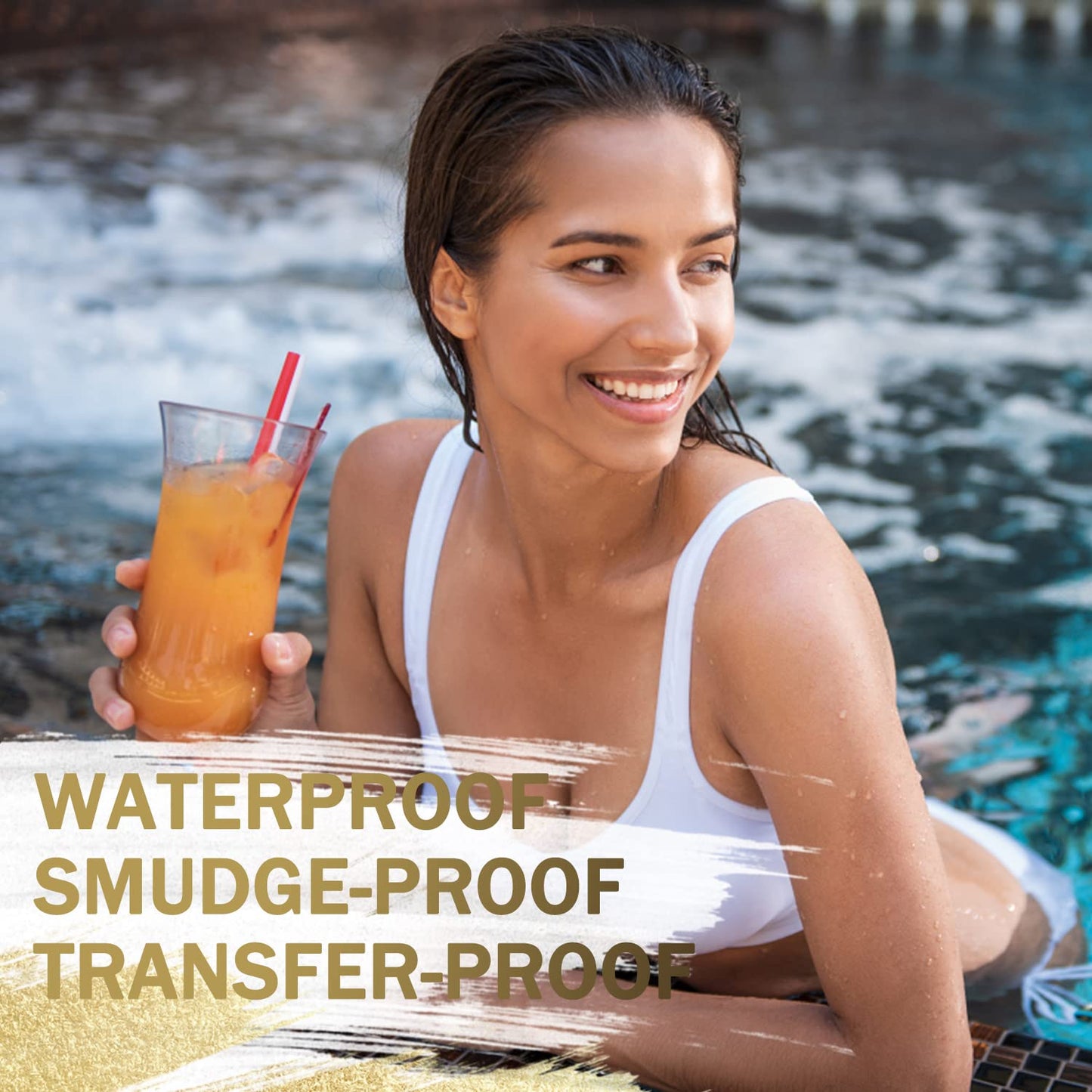 LAVONE Eyebrow Stamp Pencil Kit - Brow Stamp Trio with Waterproof Eyebrow Pencil, Eyeliner, Pomade, and Dual-ended Brush - Blonde