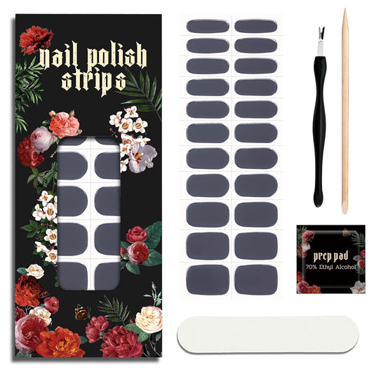 Nail Polish Strips - 22 Pcs Salon Quality Gel Nail Stickers - Long Lasting Wraps (Mossy Secret Green)