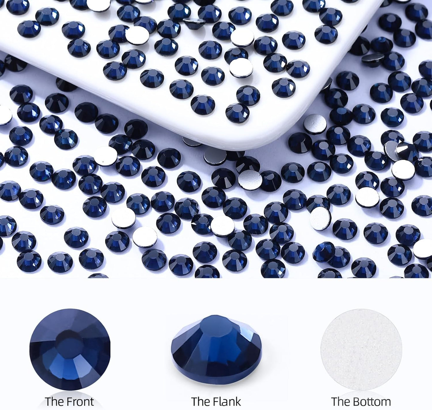 Montana Flatback Rhinestones, Glass Rhinestones for Nail Art and Craft, Glue Fix, Loose Crystal Gemstones(Montana, SS30, 288pcs, 6.4-6.6mm)