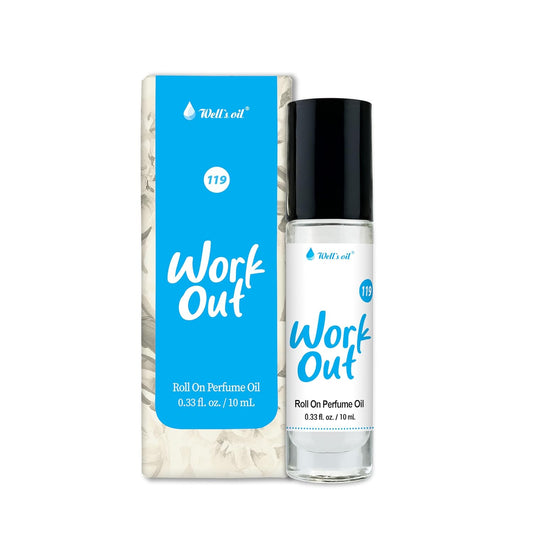 Well's Oil Roll-On Perfume Oil (Work Out) | Woody Herbal Notes | Long-Lasting | Paraben-Free | 0.33 Fl Oz / 10 ml