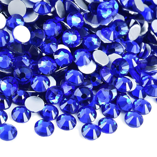 Flatback Rhinestones Round Gems for Nails Art and Crafts 1250Pcs SS20 5mm Glitter Crystals Stone DIY Bags Clothes Shoes (Sapphire)