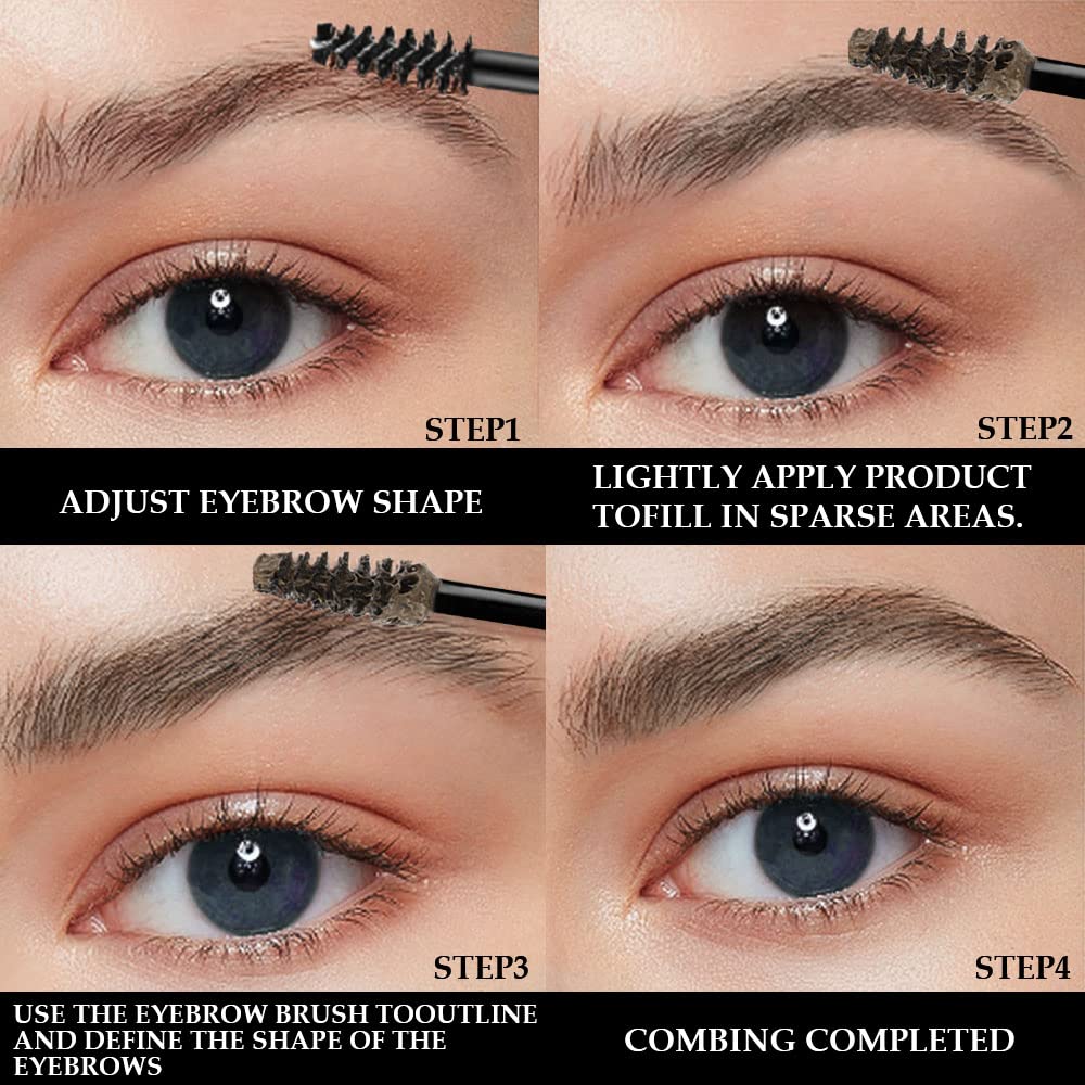 Tinted Thickening Brow Gel Dark Brown Mascara,Brow Fast Sculpt,Waterproof, Transfer-proof, Brush to Fill in Eyebrows and Cover Gray Hairs - Cruelty Free - Light Medium Brown (2pcs 05 Cool Ash Brown)