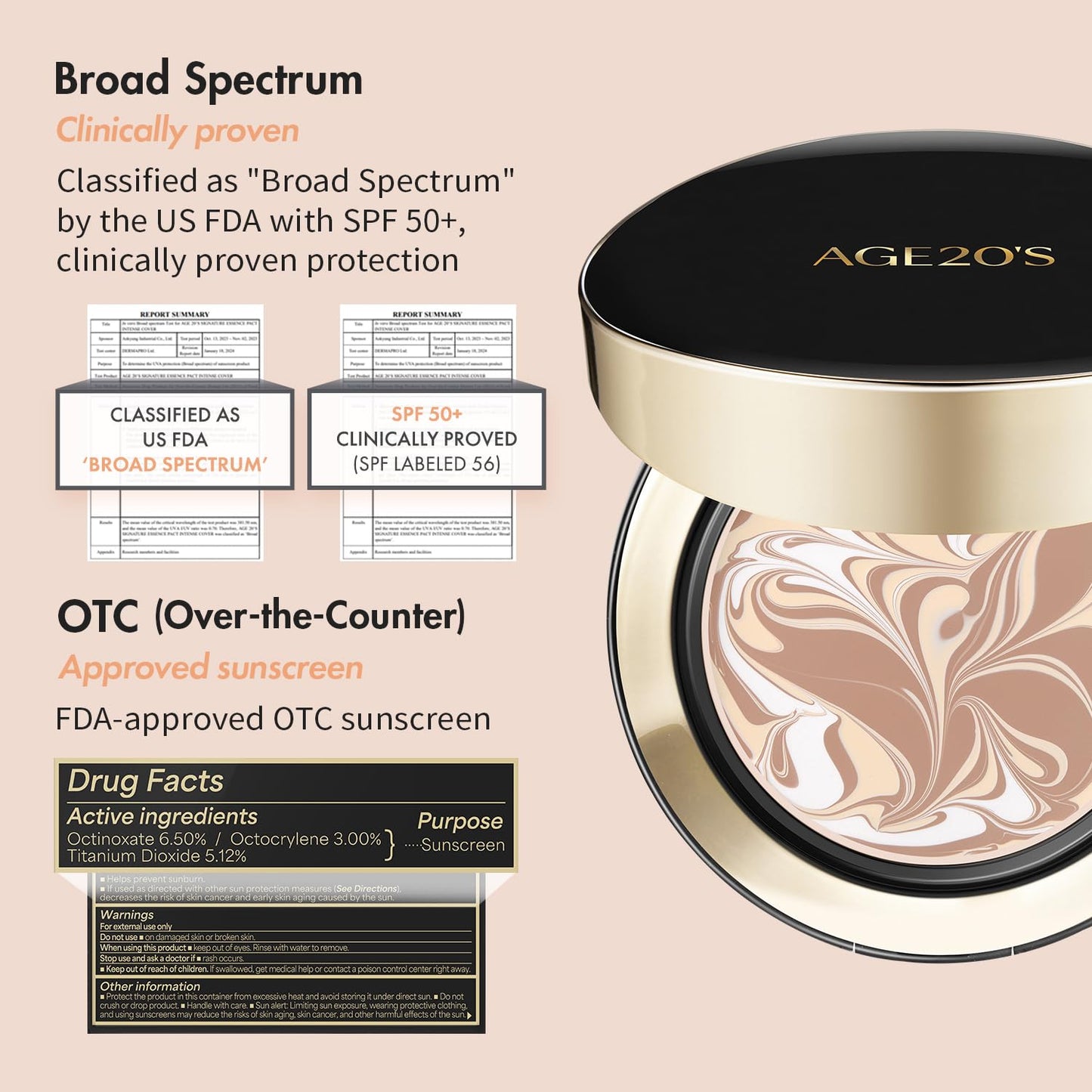 AGE20'S Signature Essence Pact SPF 50+ | Pack of 2 | 23W BEIGE | Cream Foundation, Dewy Finish, Natural Coverage | Korean Cushion Foundation