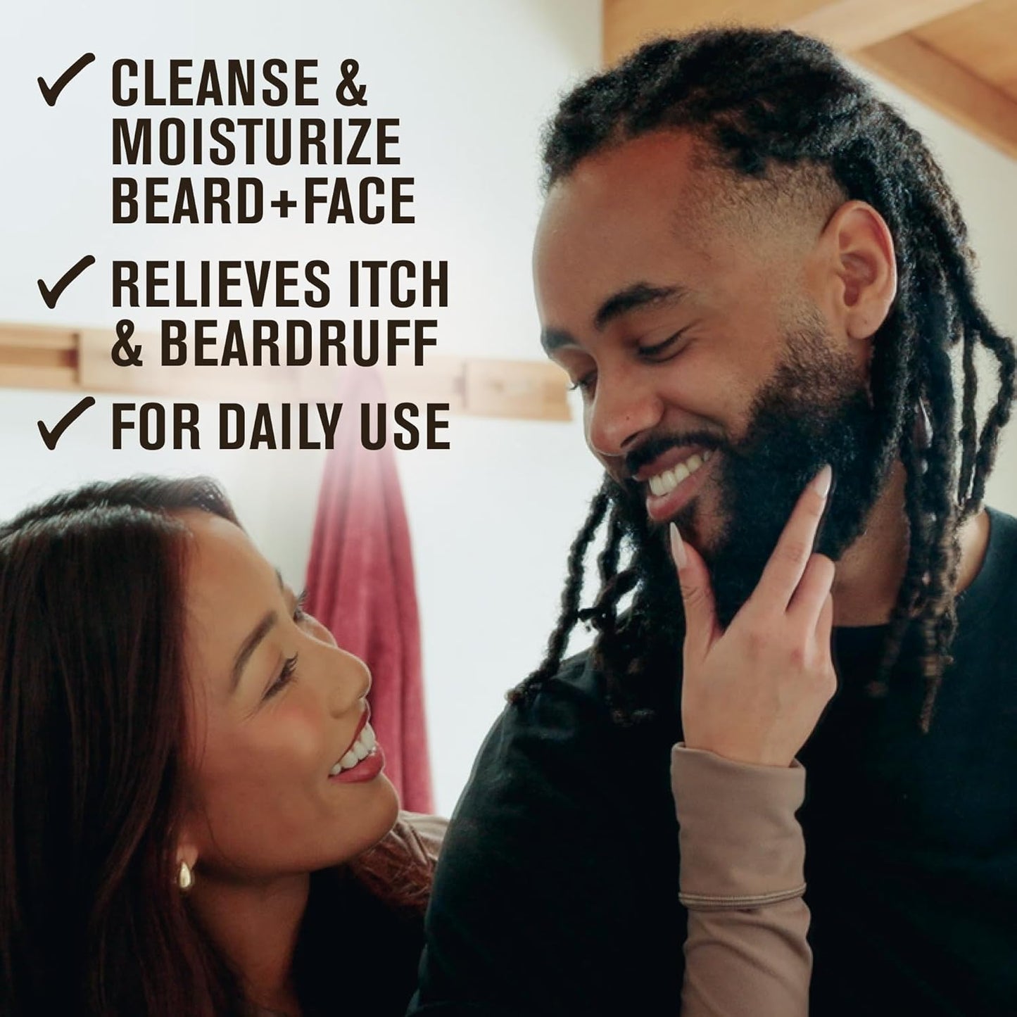 Every Man Jack Men's Beard + Face Wash & Lotion Set - Subtle Aged Bourbon Scent - Naturally Cleanse and Condition Your Beard & Skin