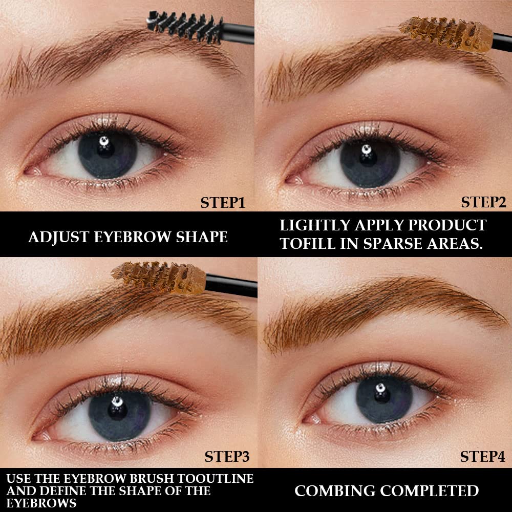 Tinted Thickening Brow Mascara,Brow Fast Sculpt,Waterproof, Transfer-proof, Brush to Fill in Eyebrows and Cover Gray Hairs - Cruelty Free - Light Medium Brown (1pc 03 Auburn)