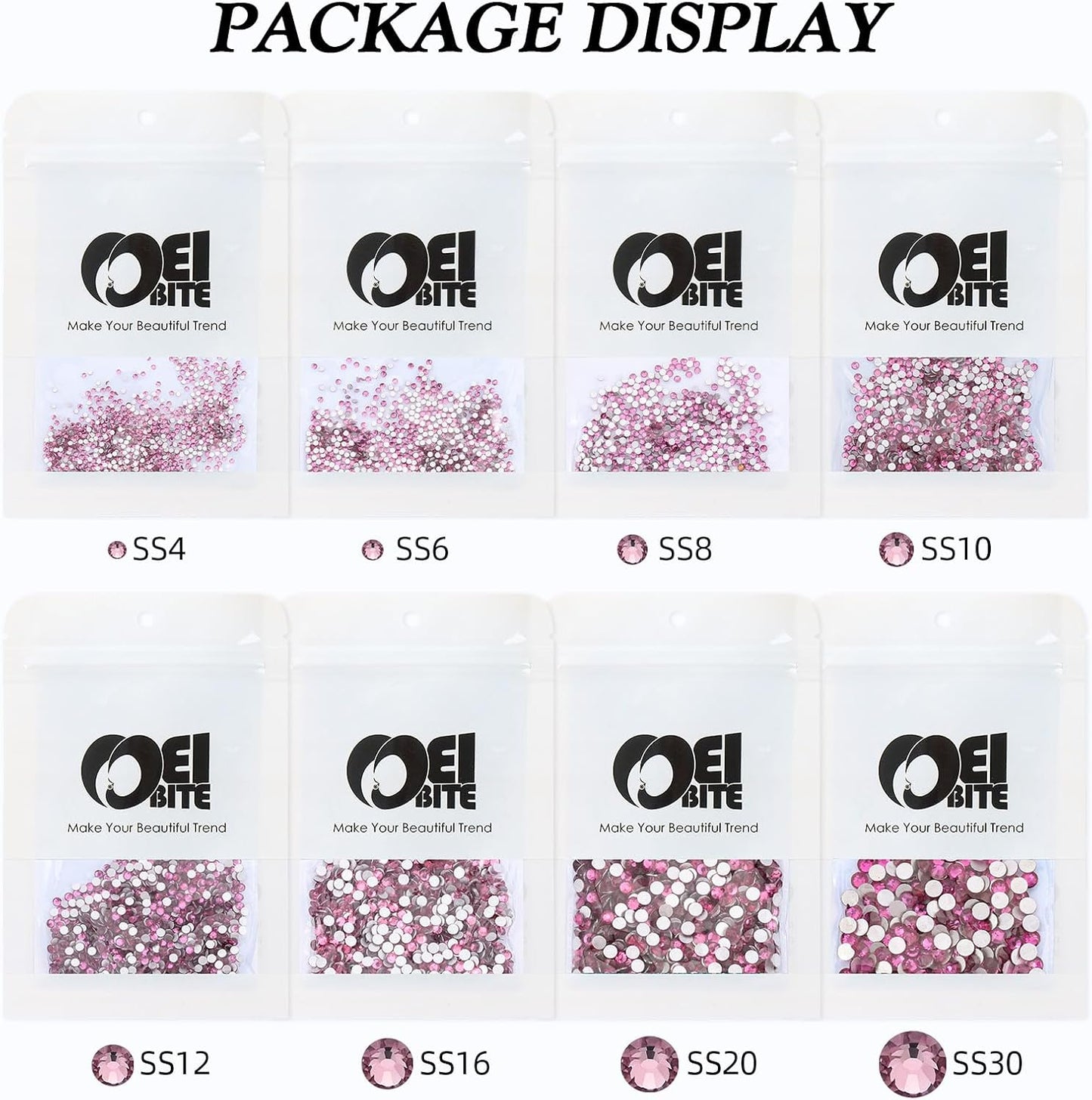 Light Amethyst Flatback Rhinestones, Glass Rhinestones for Nail Art and Craft, Glue Fix, Loose Crystal Gemstones(Lt.Amethyst, SS10, 1440pcs, 2.7-2.8mm)