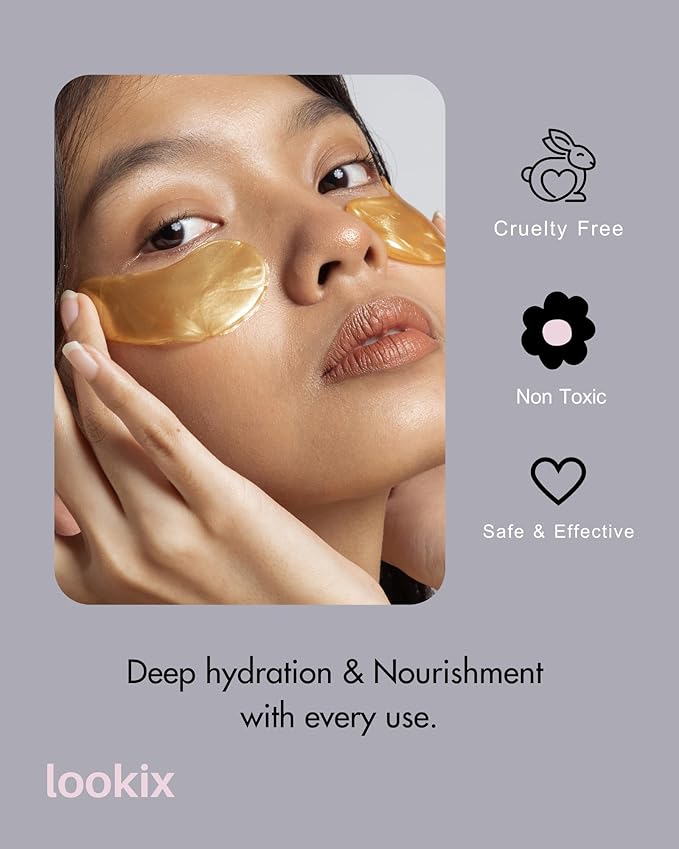 Revitalize Your Skin with 24K Gold Eye Mask - Reduce Puffy Eyes, Dark Circles, Wrinkles, and Fine Lines - 15 Pairs of Refreshing Eye Gels