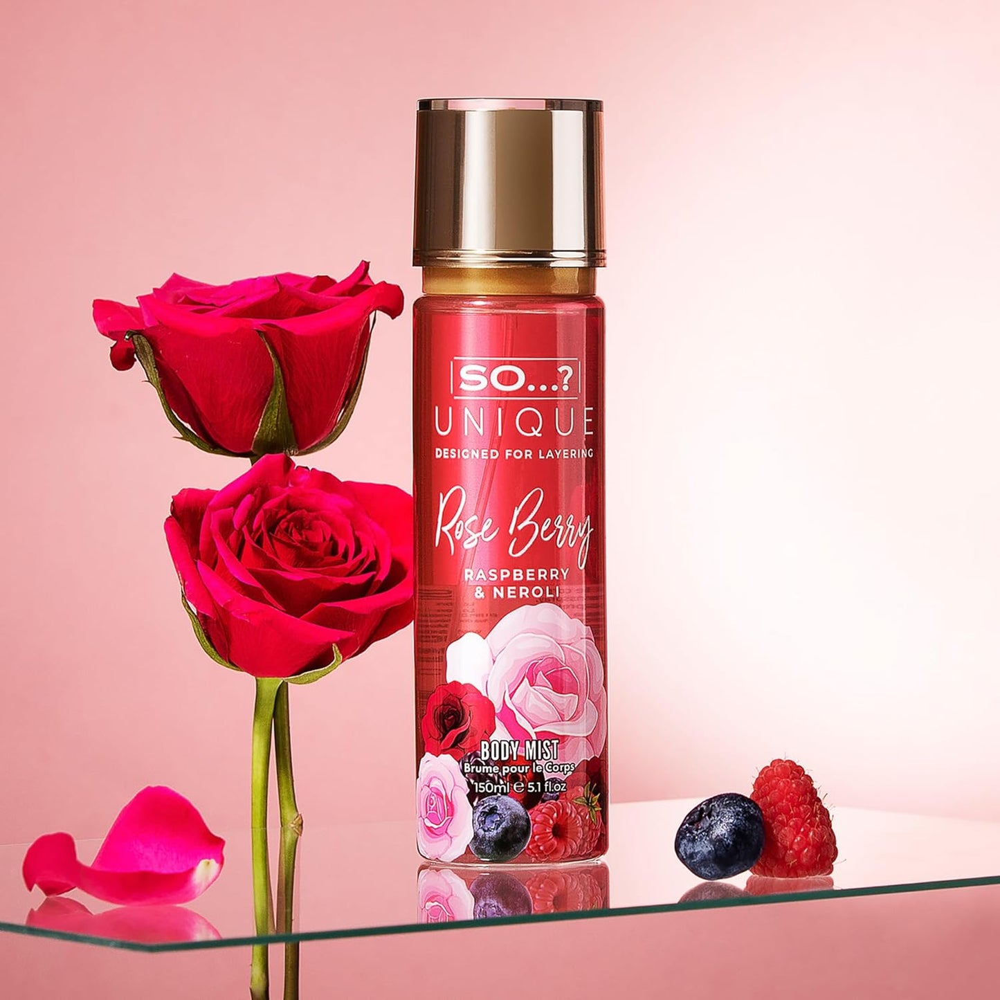 So…?...? Unique Rose Berry Body Mist - Floral, Fruity Body Spray for Women - Perfume for Women with Rose, Vanilla, Musk Notes - Gifts for Women - 5.1 oz, Cranberry