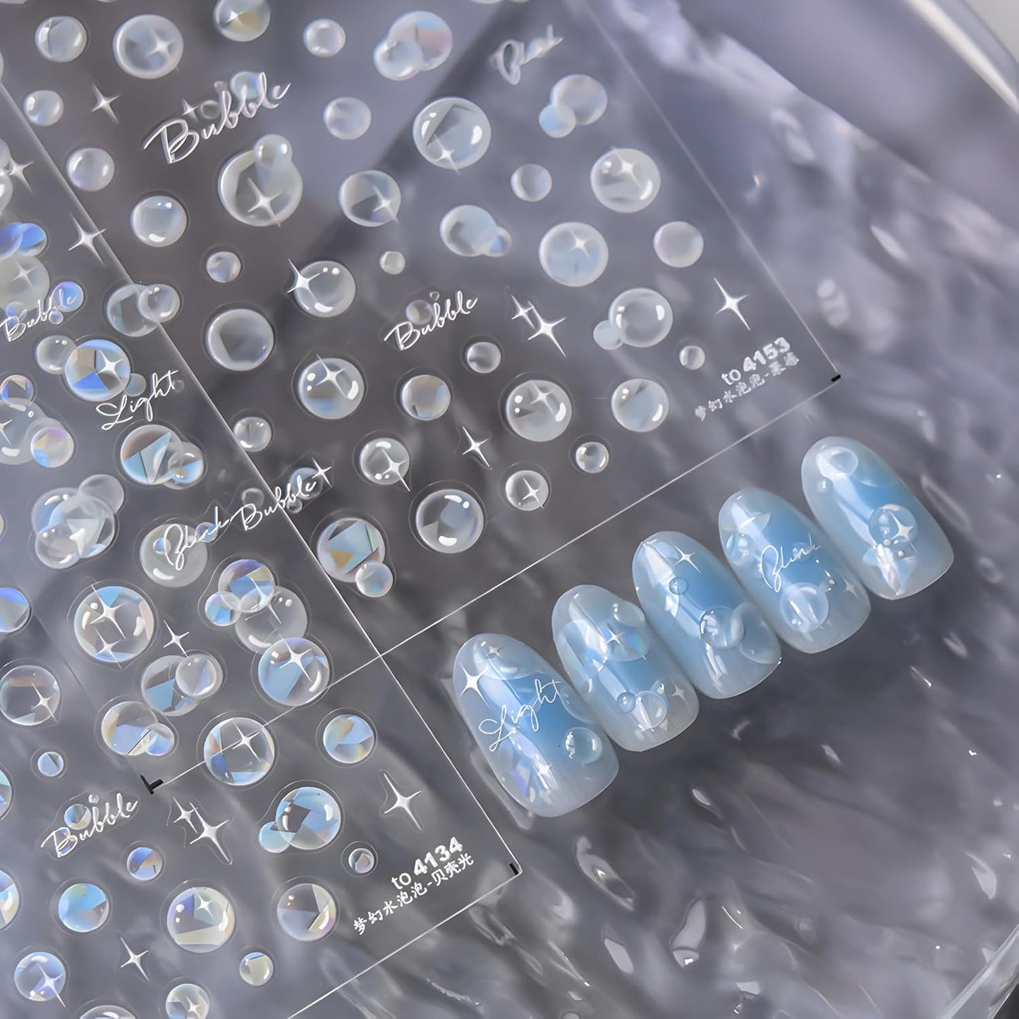 Bubble Nail Art Stickers Summer Nail Stickers for Nail Art 5D Embossed Bubble Nail Decals Star Nail Design Self Adhesive Nail Art Supplies Decoration Accessories for Women and Girls