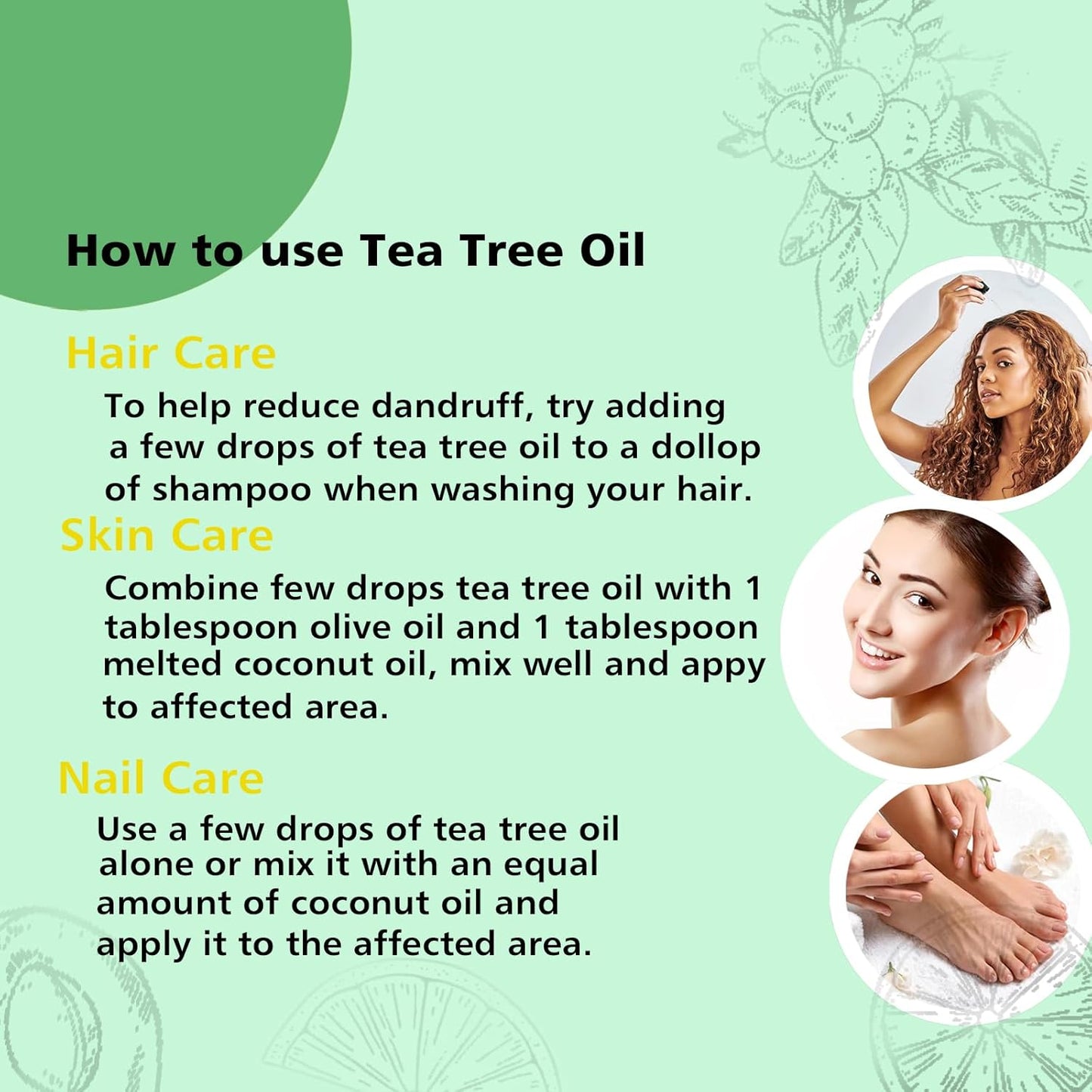Tea Tree Oil for Skin, Hair, Nail Fungus, Face Body Wash, Foot Soak, Spray, 100% Pure Tea Tree Essential Oil - 30ml
