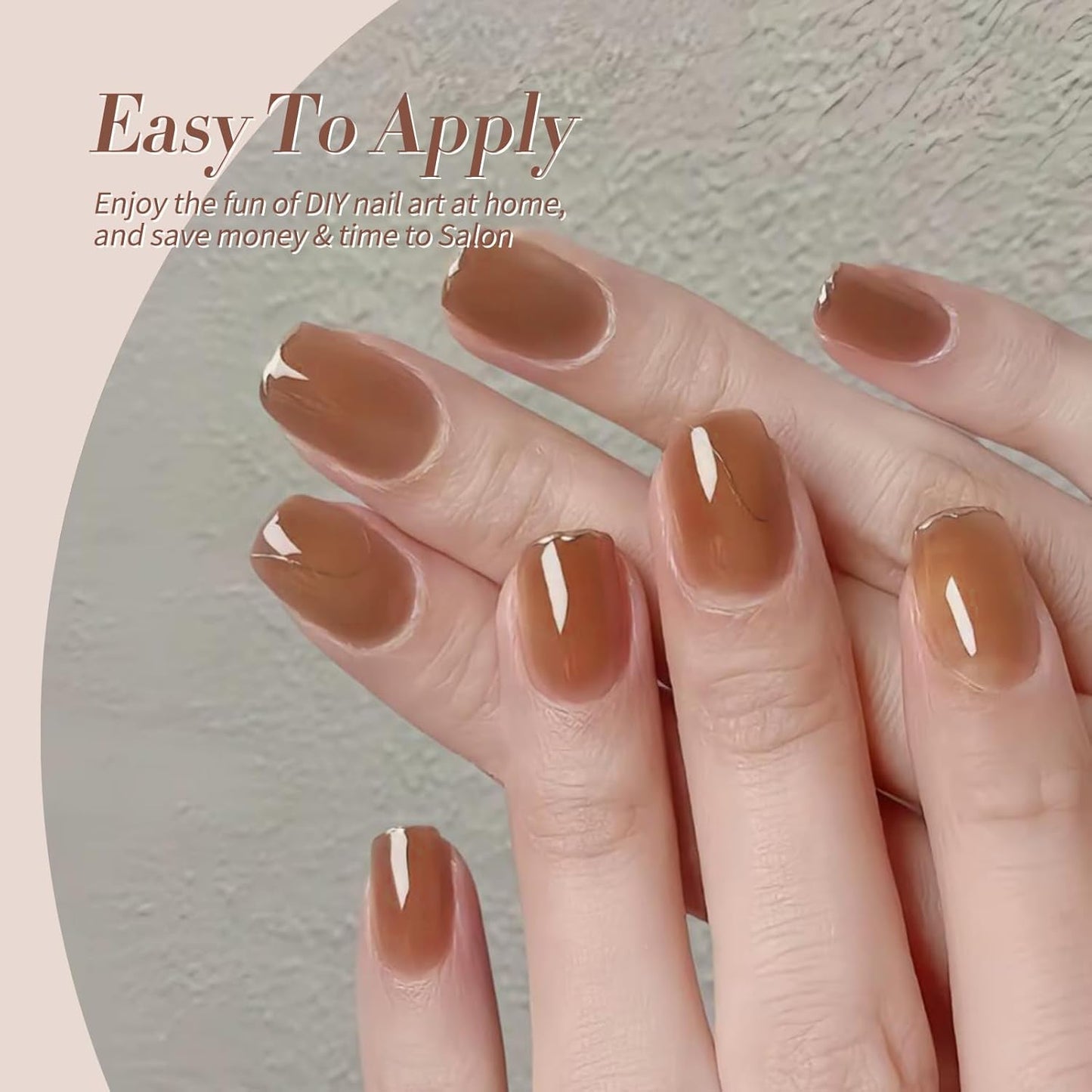 Born Pretty Jelly Gel Nail Polish Fall Winter Brown Nude Dark Wine Red Sheer Gel Nail Polish, Crystal Transparent Gel Polish Nail Art Manicure DIY Salon and Home 7ML 6PCS