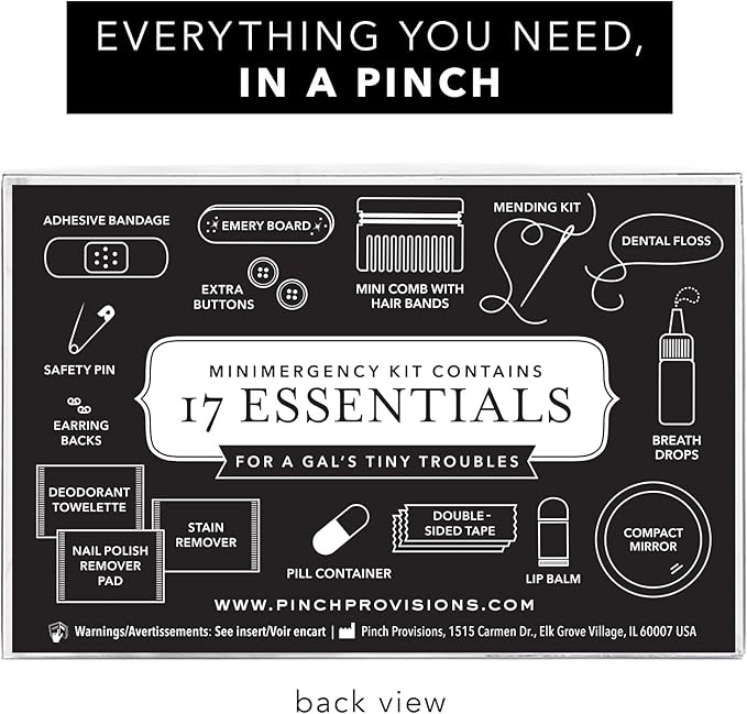 Pinch Provisions Rainbow Minimergency Kit, includes 17 Travel-Sized Cosmetic Essentials, Convenient for Purses, Emergency Beauty Accessories, Gifts for Holiday’s & Birthday’s