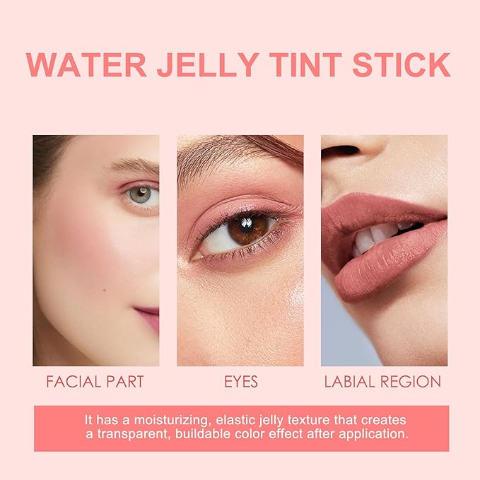 Milk Jelly Blush Cooling Water Jelly Tint, Milk Jelly Tint Jelly Blush Stick, Milk Lip And Cheek Stick, Sheer Lip & Cheek Stain, Jelly Tint Makeup (Purple, Free Size)
