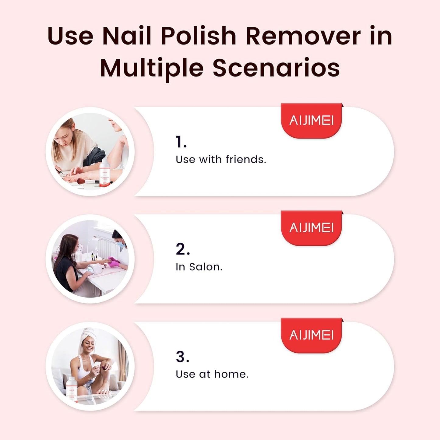 AIJIMEI Nail Polish Remover Kit 4FL.OZ 2PCS, Fast Efficient Gel Polish Remover for Nail Polish Gel, Nails Remove Soak Off Nail Gel Polish Dipping Powder Remover Acrylic nails
